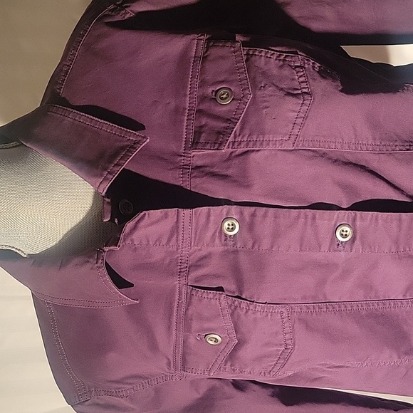 Chico's Burgundy Button Up Jackets, Size: 3 - Picture 2 of 7